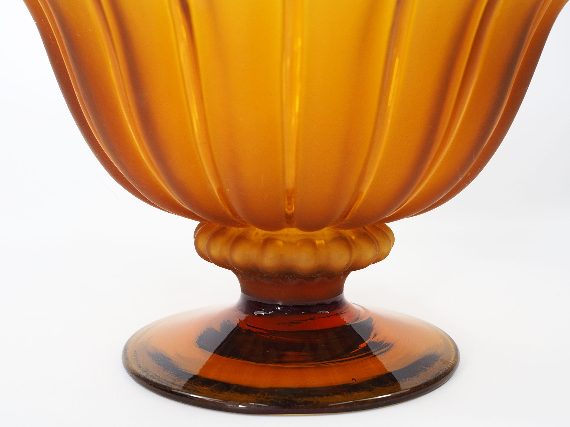 Art Deco Amber Glass Centerpiece Bowl-Circa 1930s
