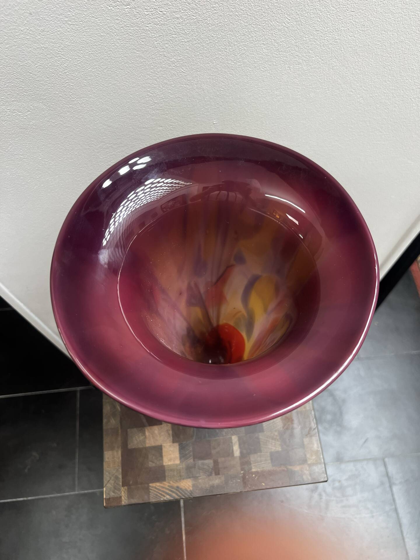 Multilayer blown glass cone vase 1960 - vintage retro Murano Schn