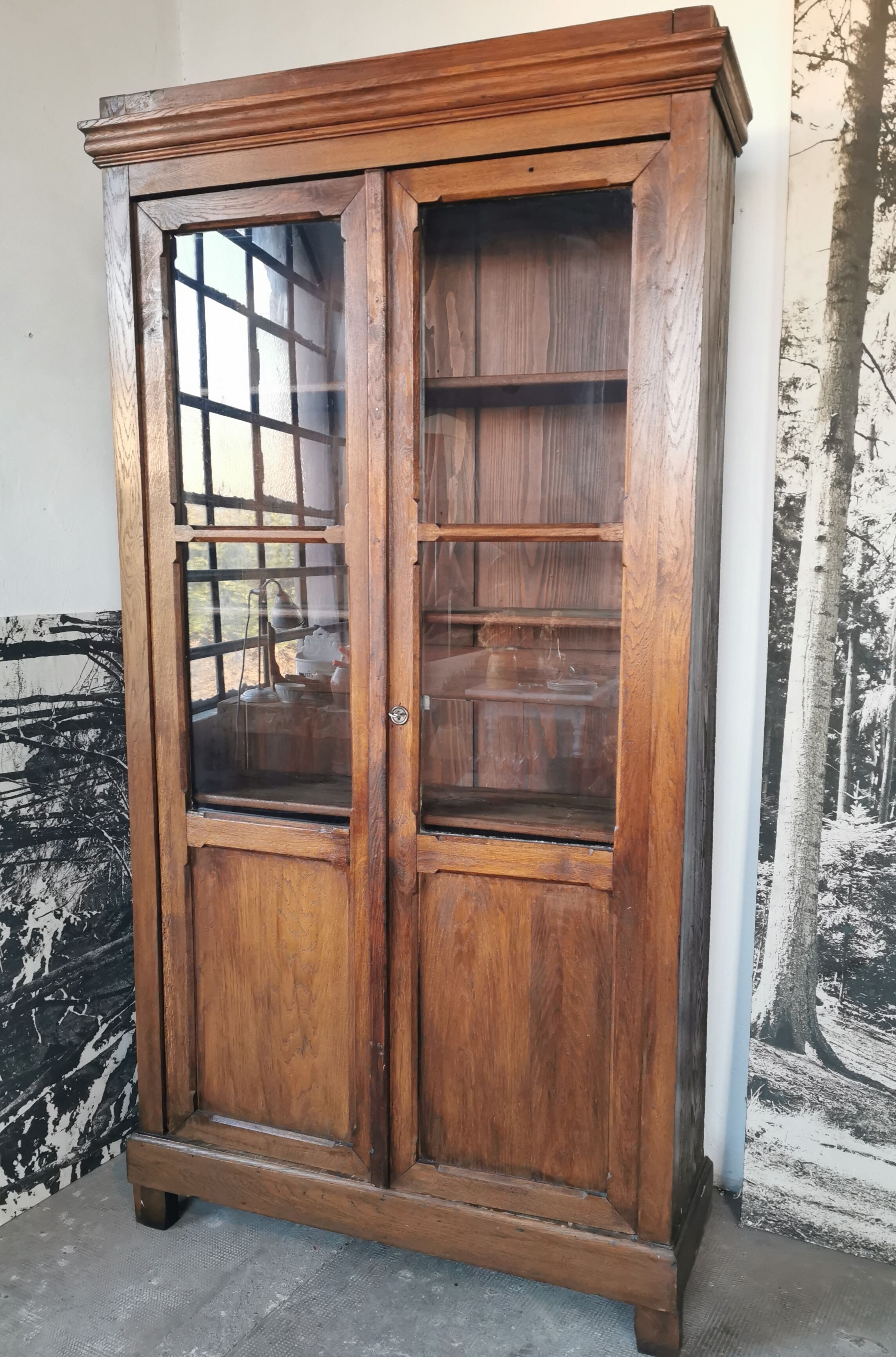 Library, wooden showcase