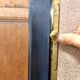 Brot mirror on legs, triptych glass in blackened wood, brass, Art Deco