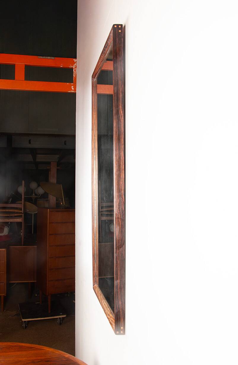 Danish Grand Mirror in rosewood by Aksel Kjesgaard for Odder 1960.