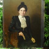 Portrait Adolphe Demange élègante aux gants 1899