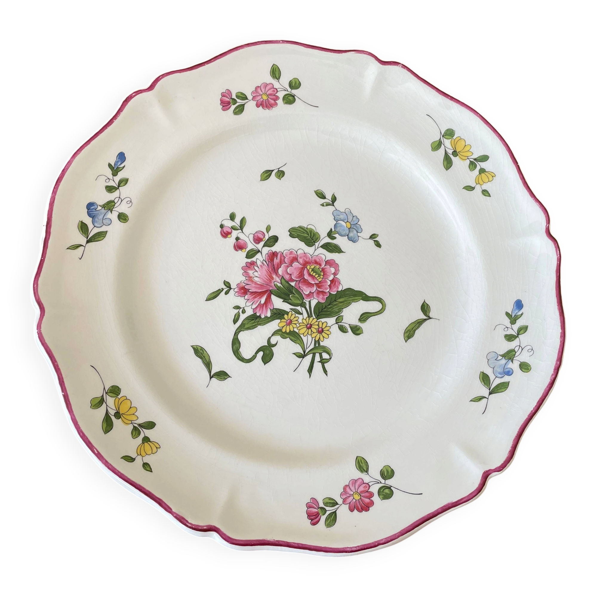 Antique serving dish in Saint-Amand earthenware (Nord)