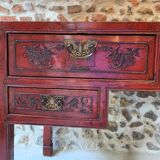 Ancient Chinese red laqué desk