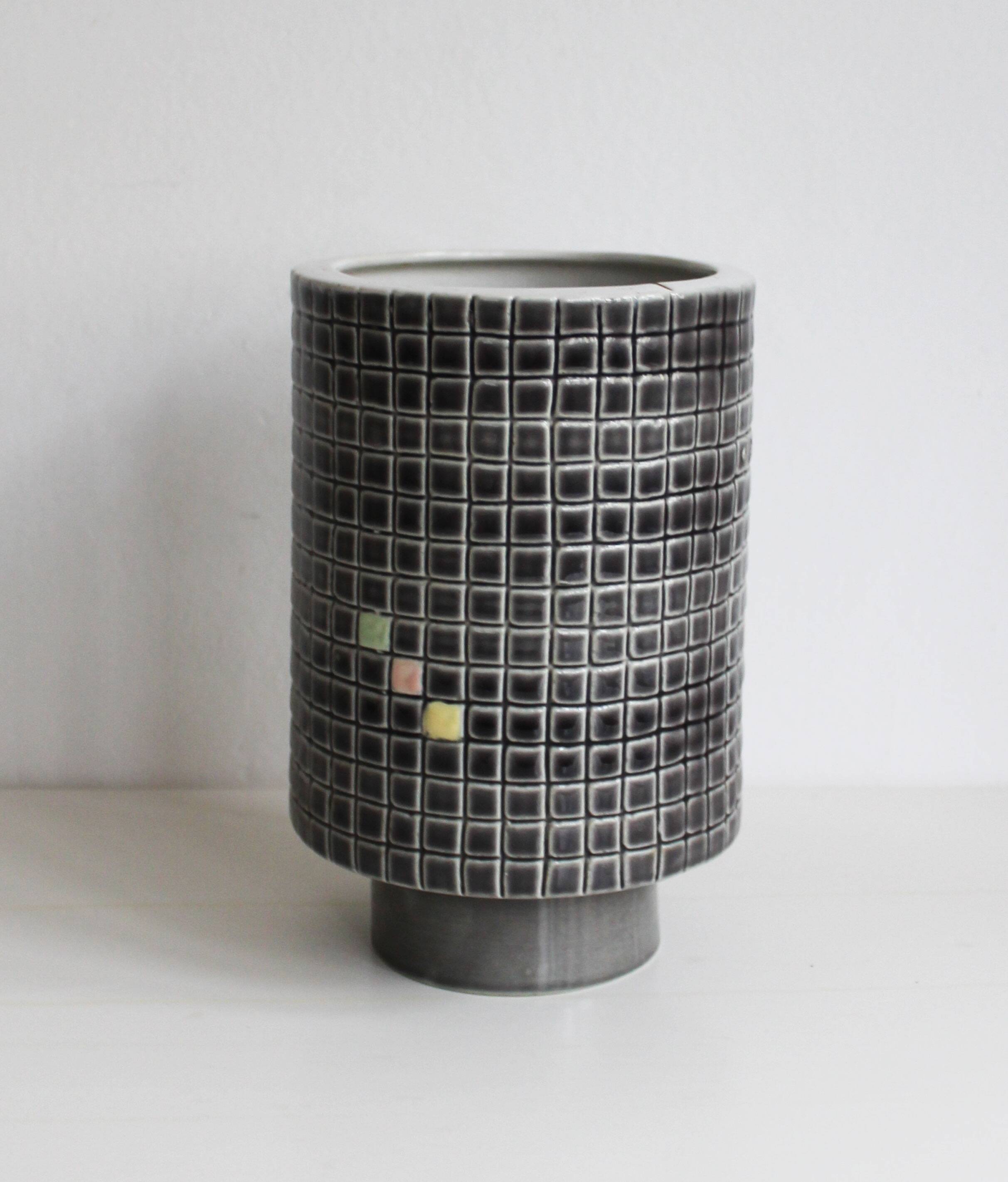1960s Ceramic Mosaic Vase