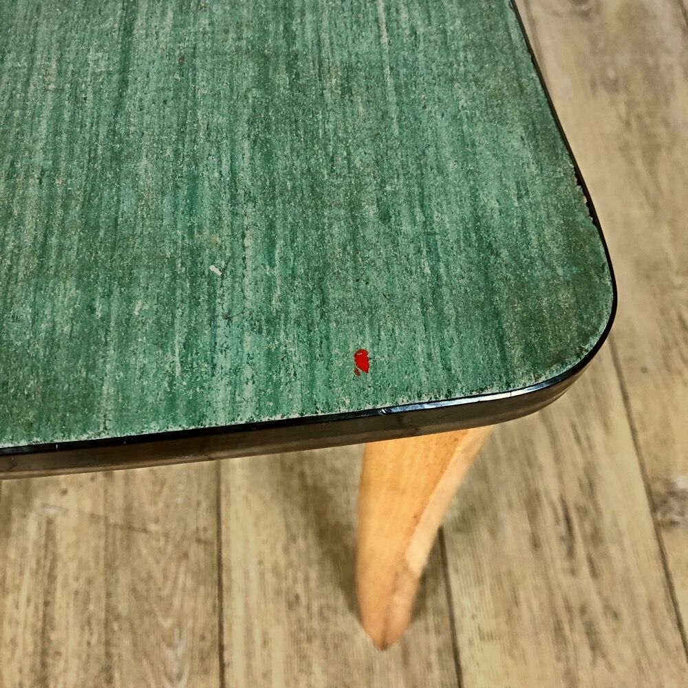Lot of 6 chairs bistro green wood 50s