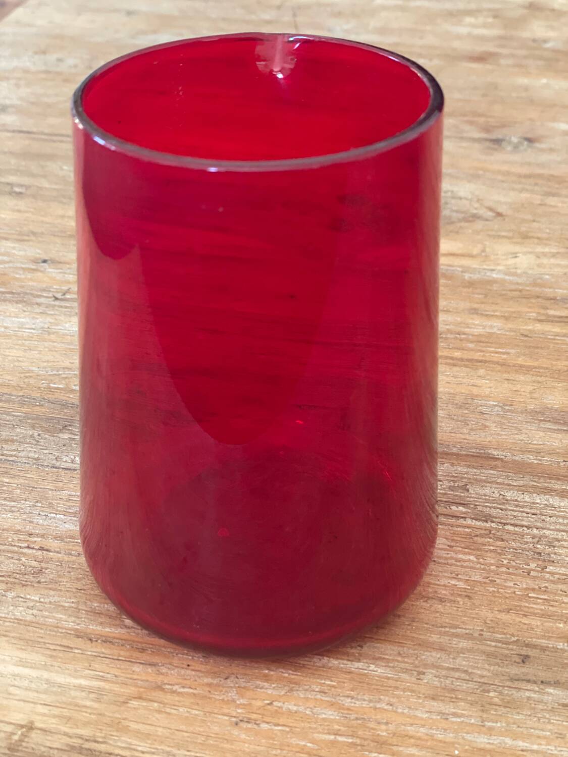 Red glass pitcher