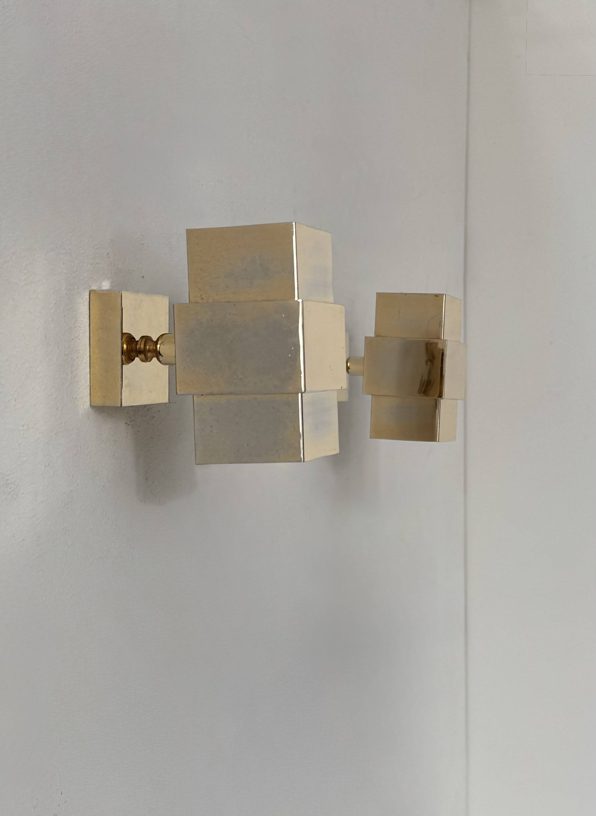 Paire d'applique vintage, laiton,  France, 1970