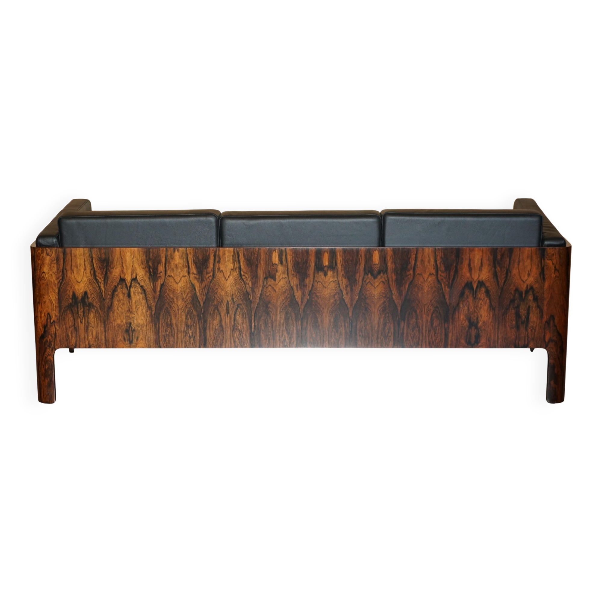 Mid-Century 3-seater canapé in Brazilian hardwood, 1966.