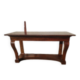 Large console with mahogany butt top red and white marble of the xix th century