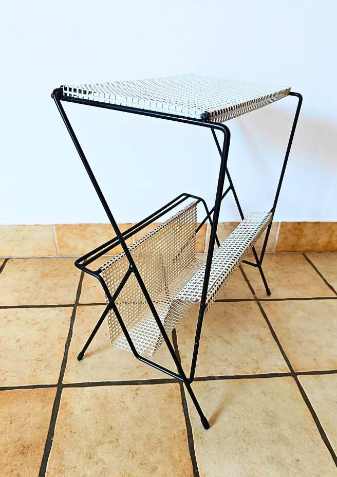 Side table with integrated magazine rack Tjerk Reijenga Pilastro 1950s