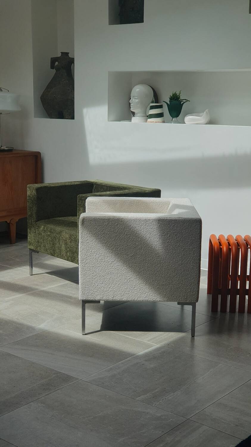 Italian design ecru armchair