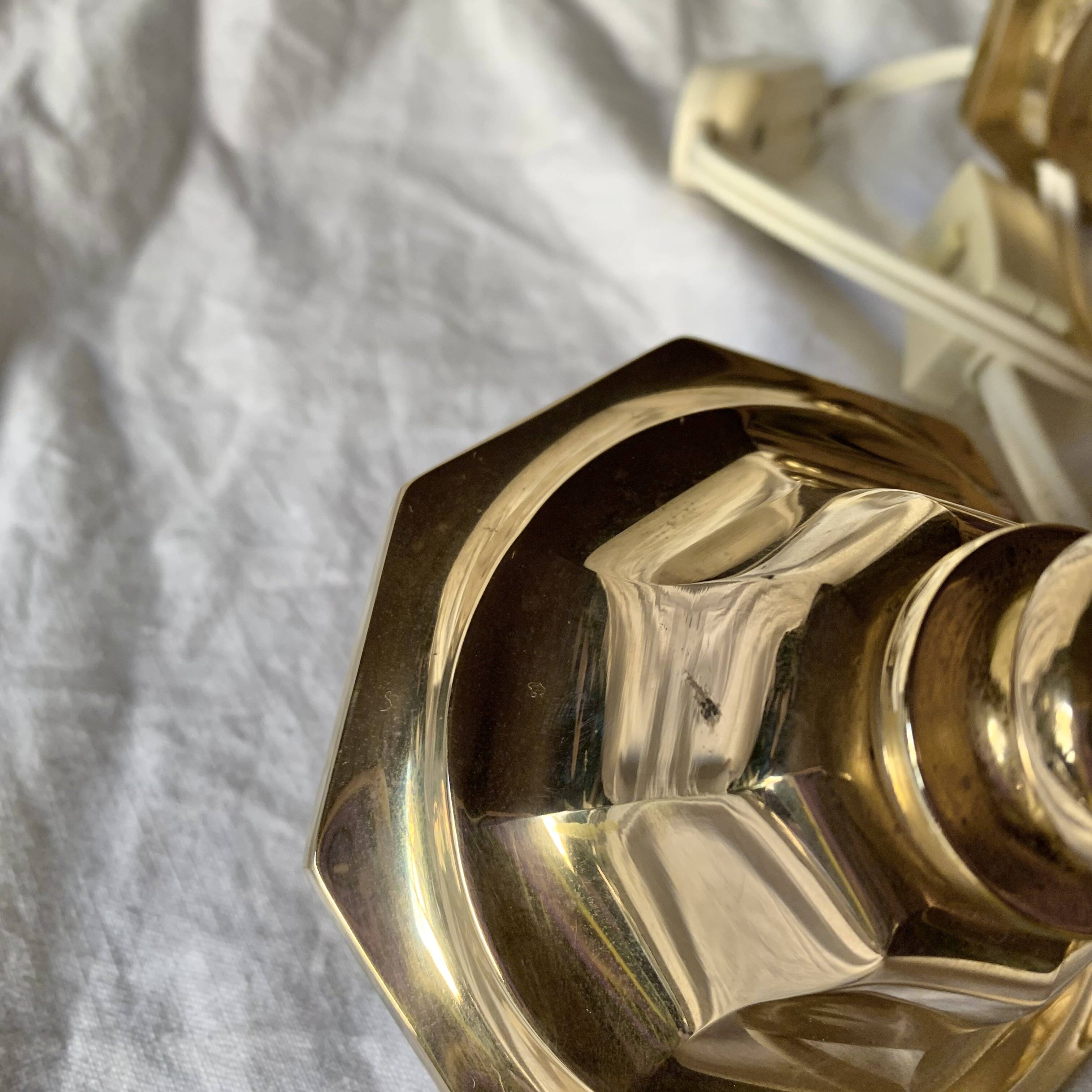Pair of vintage brass lamp bases