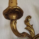 Vintage French Bronze Double Wall Sconces with Acanthus Leaf Detail 5706