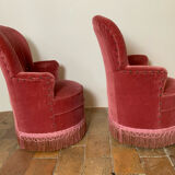 Paire de fauteuils crapaud