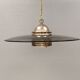Original Belid T 391 pendant light in gold-coloured metal and smoked glass