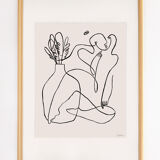 Indian ink "Bouquet of feathered reeds"