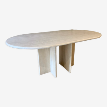 Ligne Roset travertine vintage dining table