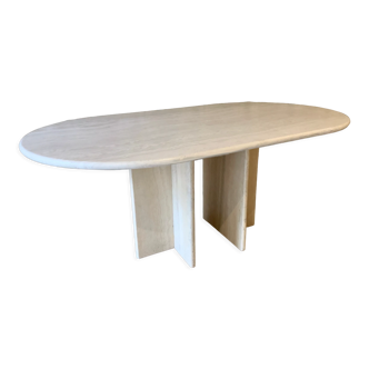 Ligne Roset travertine vintage dining table