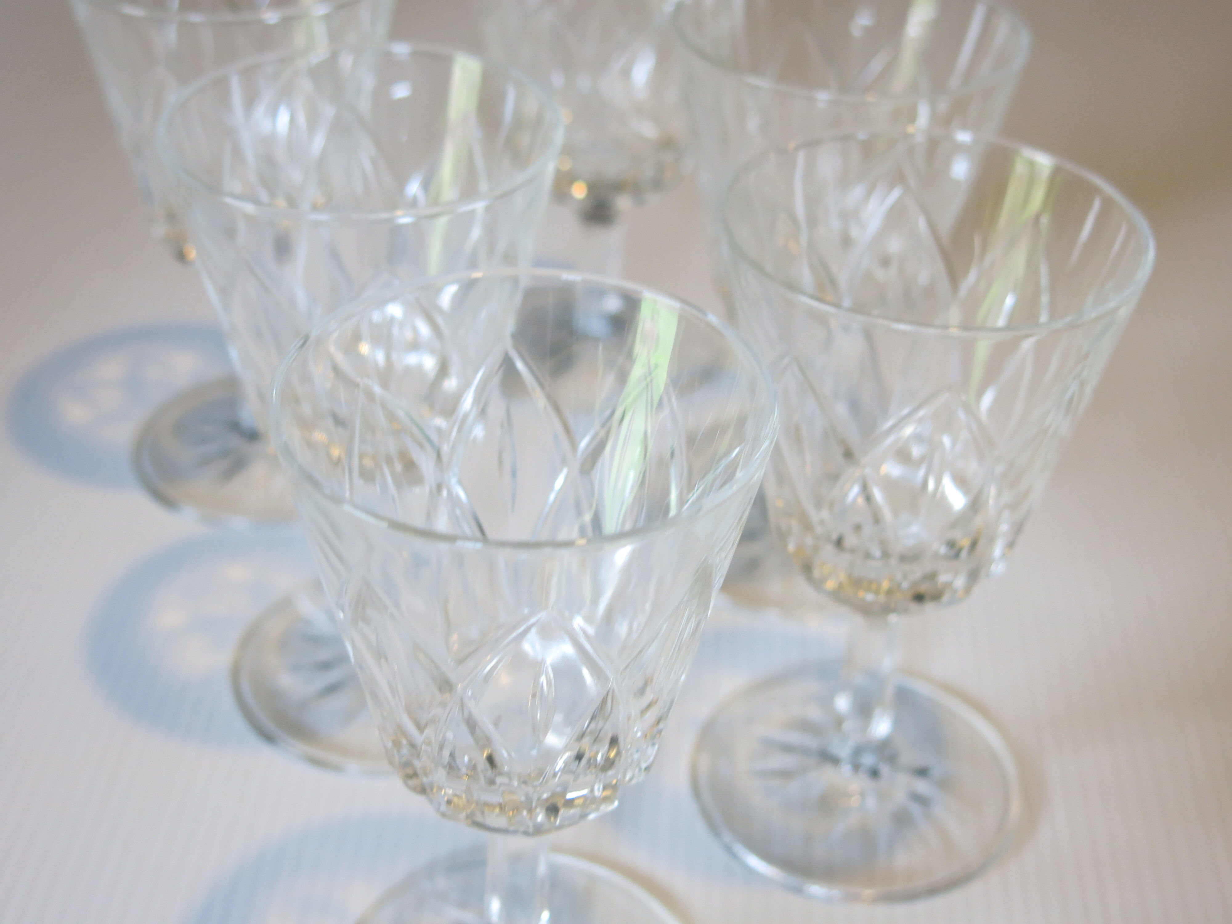 8 glasses with semi-crystal stems