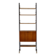 Mid-Century Modern Italian Freestanding Teak and Steel Modular Bookshelf,