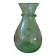 Small carafe in blown and bubble glass green color signed biot vintage
