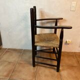 Design armchair of the 20th in straw