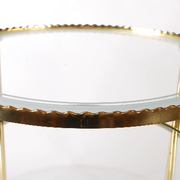Mid century polished brass serving trolley, 1930's cocktail bar cart