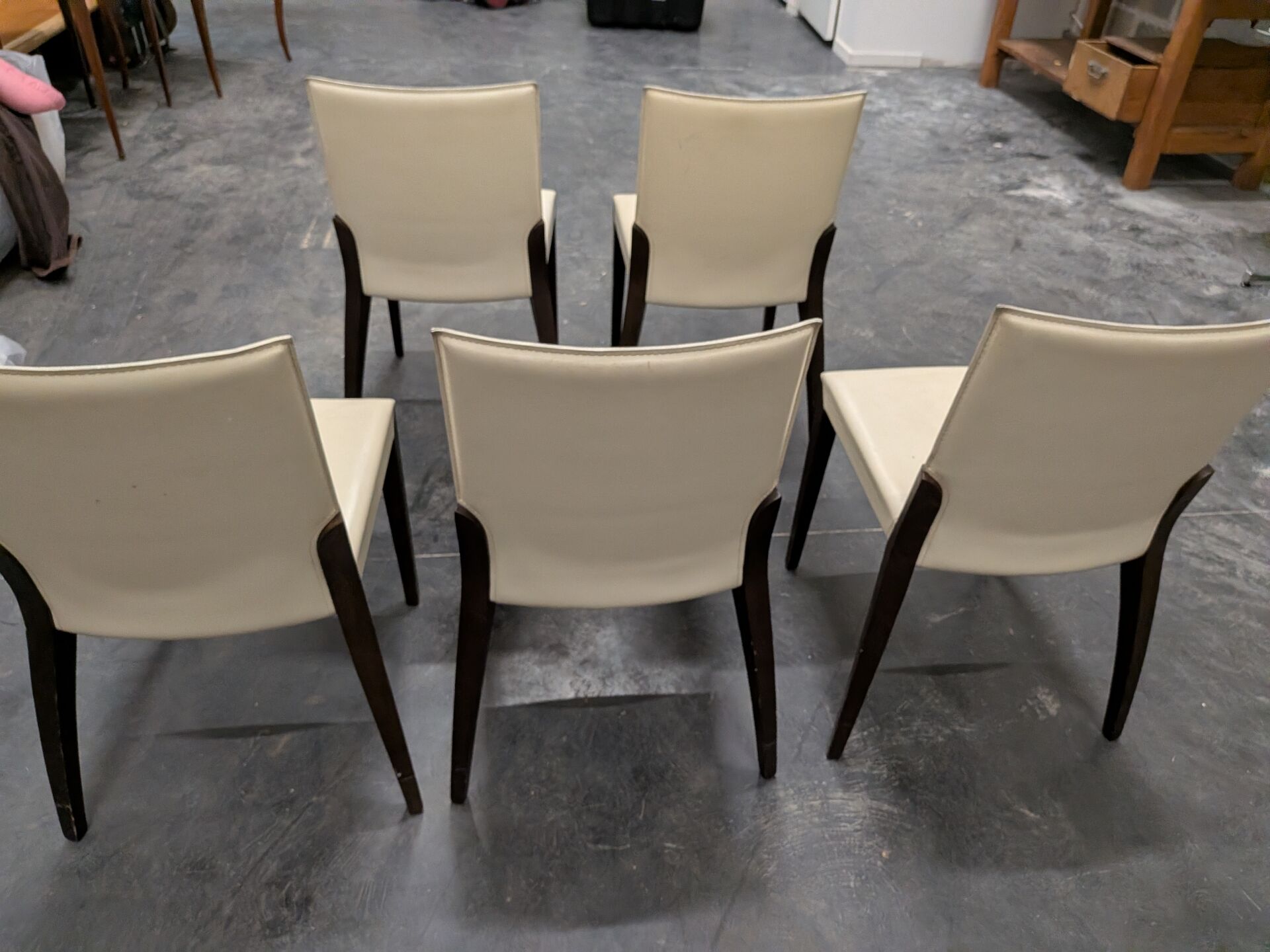 Set of 5 vintage Cattelan Italia chairs – Italian design, cream white