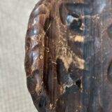 Rustic gouged wood stool