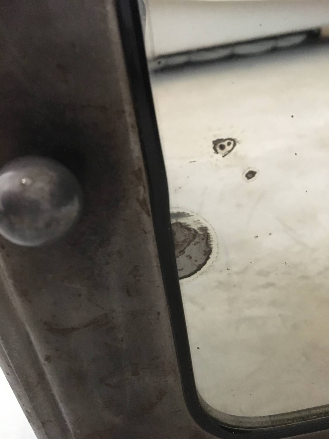Gray metal medicine cabinet