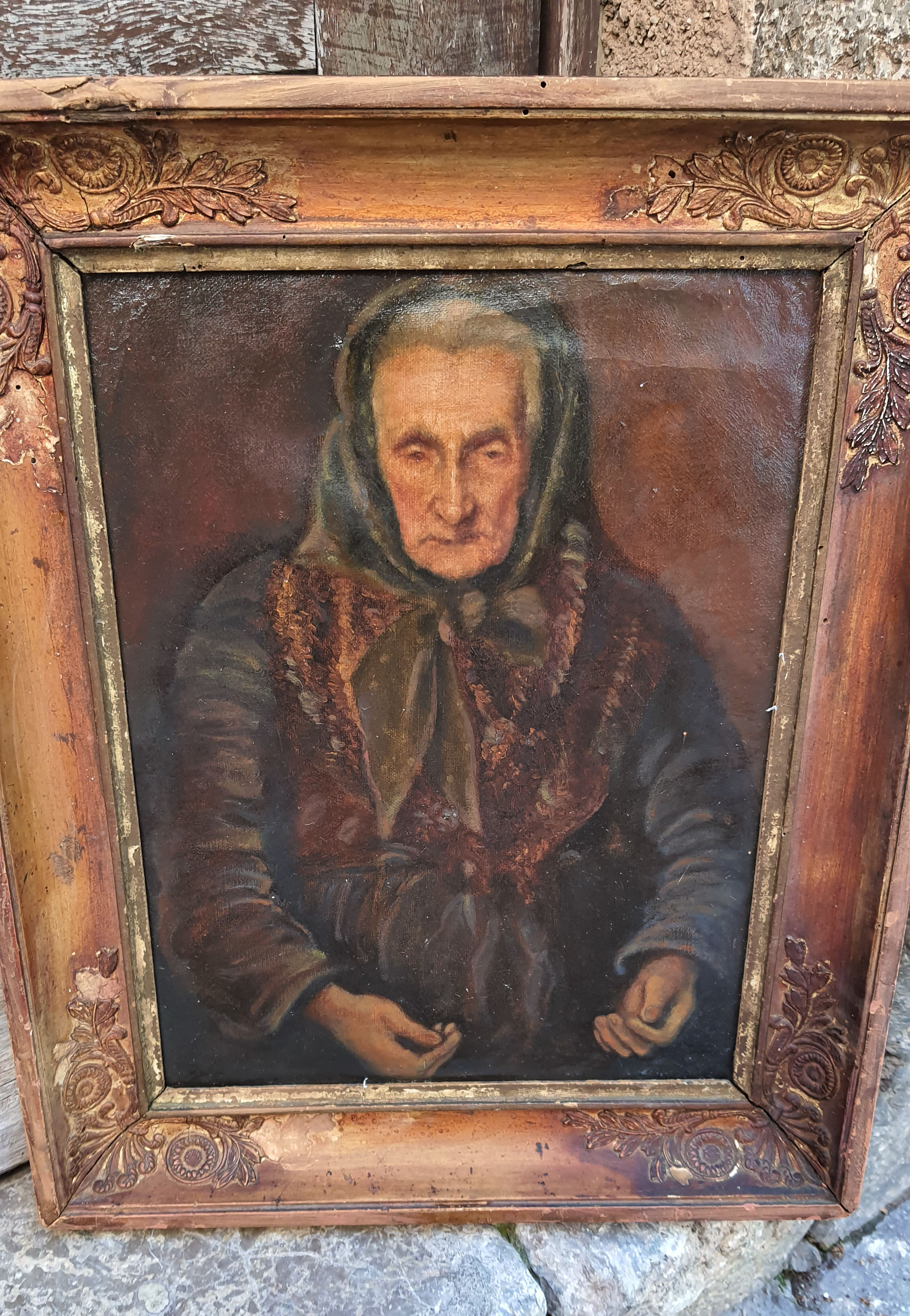 Portrait old provencal woman - late 18th