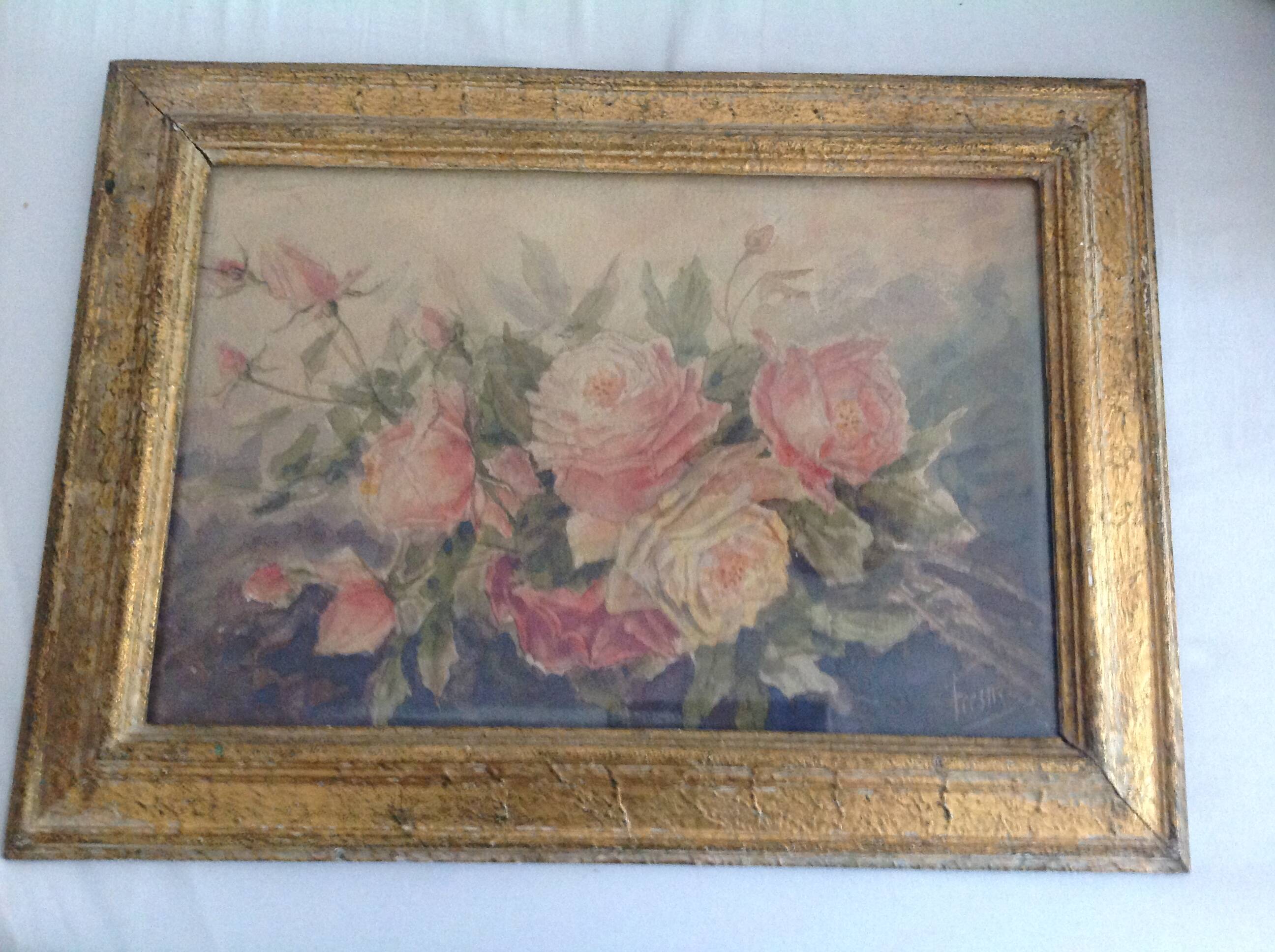 Bouquet of roses in watercolour