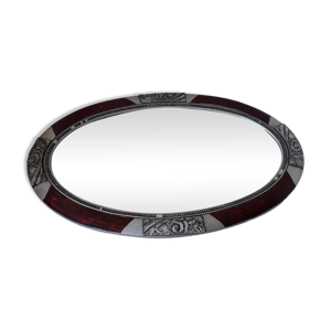 miroir ovale en bois