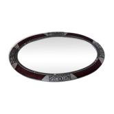 Miroir ovale en bois