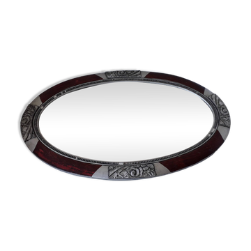 Miroir ovale en bois