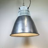 Vintage Silver Industrial Factory Pendant Lamp from Elektrosviti, 1960s
