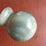 Poignée de porte ancienne verre jade et laiton
