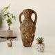 Vintage 70s amphora vase with volcanic effect