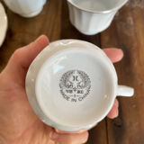 Coffee service for 6 cups, coffee pot, sugar bowl, and milk jug.