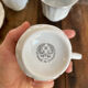 Coffee service for 6 cups, coffee pot, sugar bowl, and milk jug.