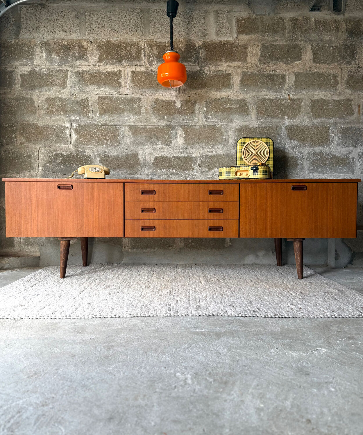 Enfilade scandinave vintage en teck, 1970