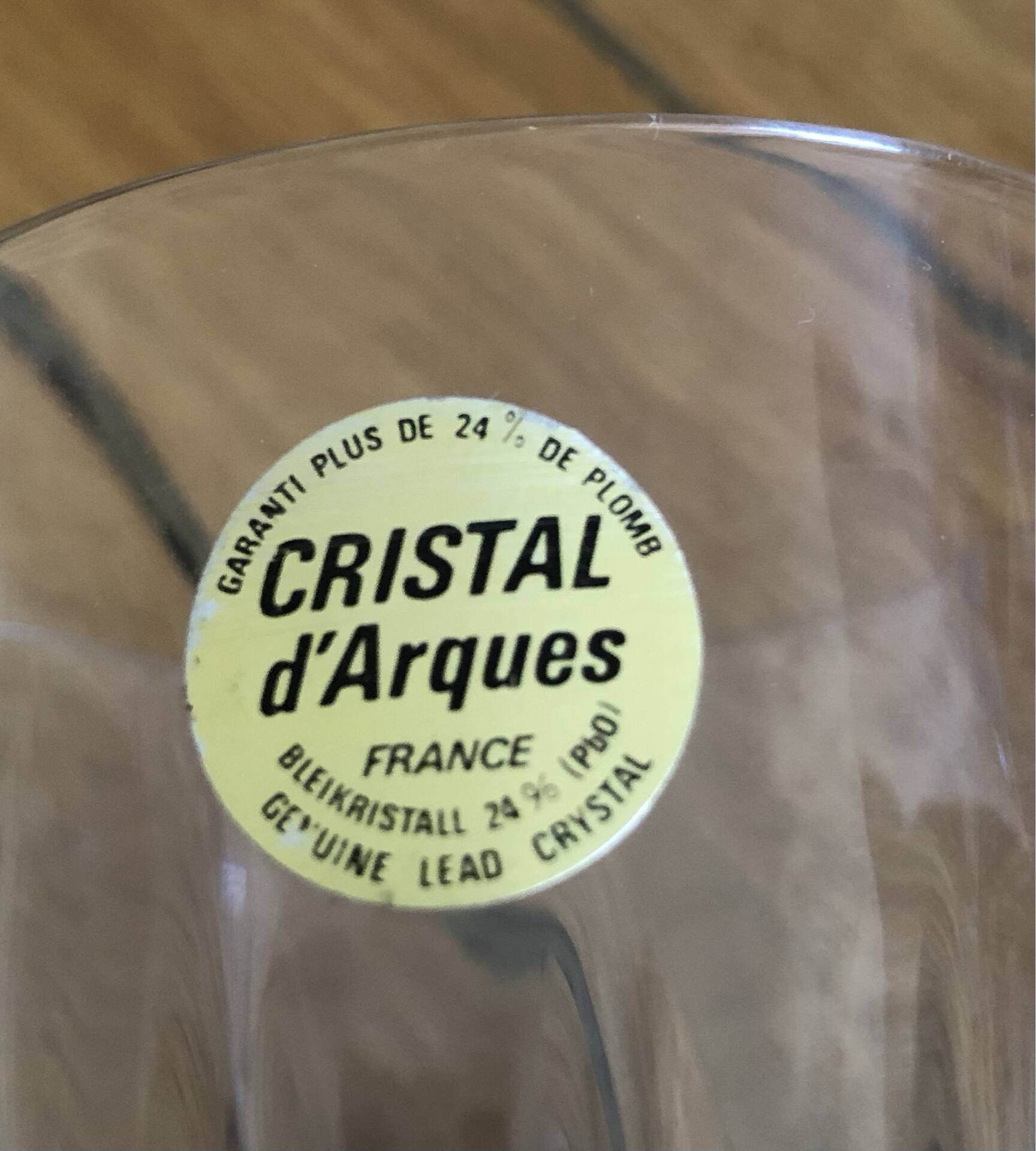 9 crystal water glasses from Cristal d’Arques