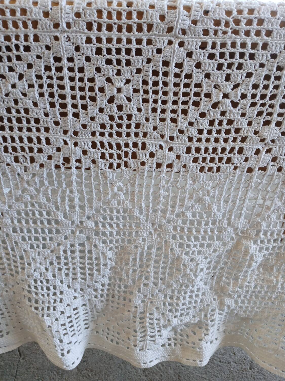 Handmade crochet antique bedspread