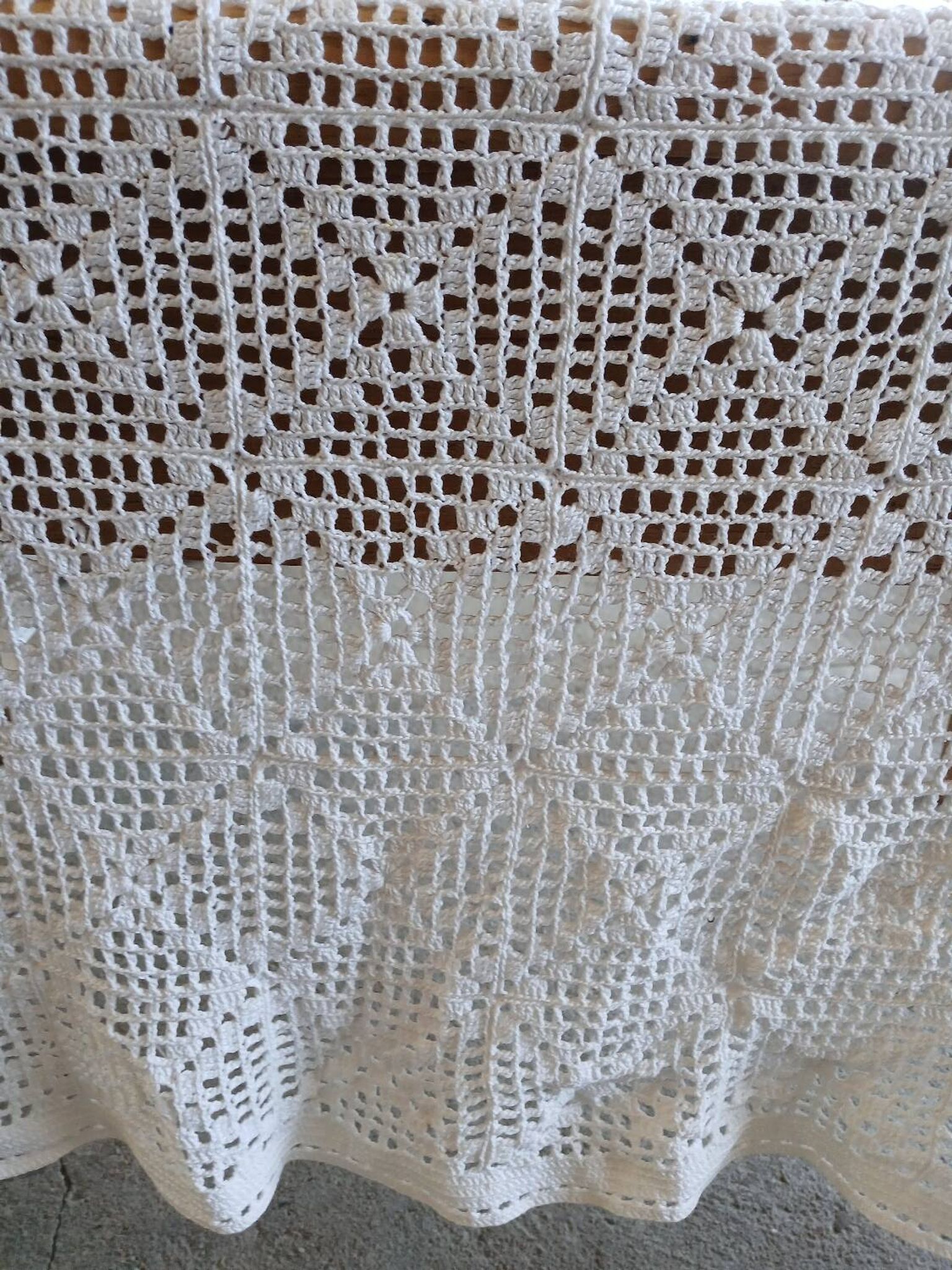 Dessus de lit ancien en crochet fait main