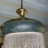 Pendant lamps in polished glass with bead fringe, Ø 40 cm