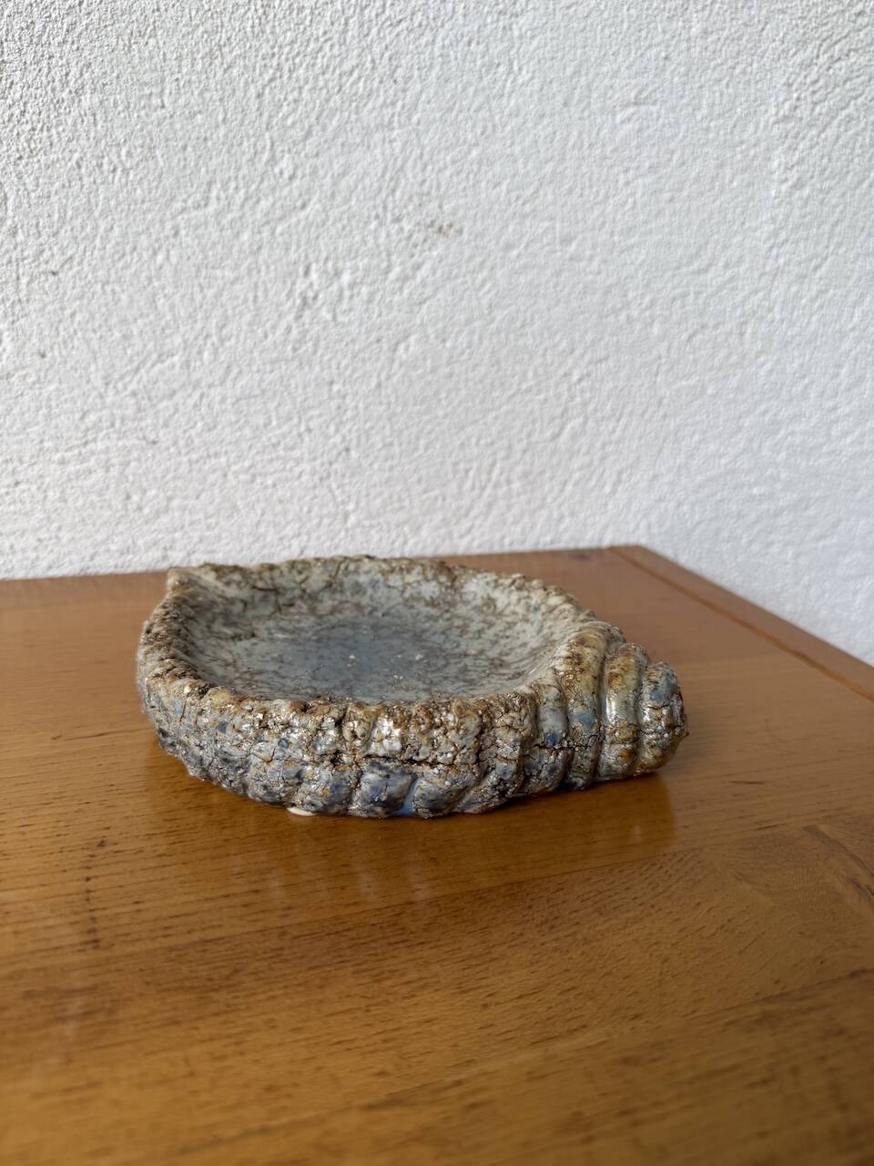 Shell-shaped ceramic glazed catchall