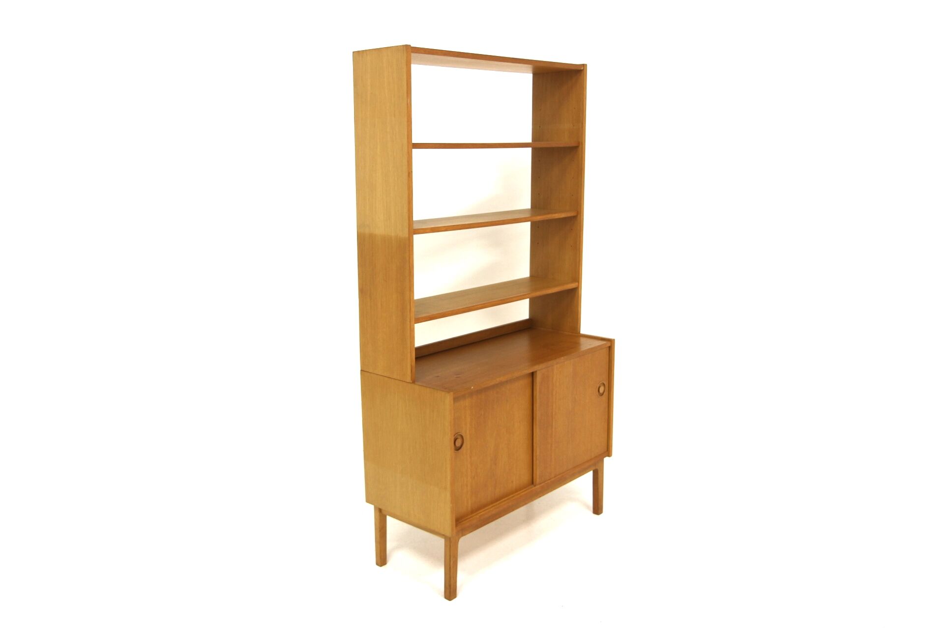 Scandinavian oak chest of drawers-bookcase, Sweden, 1960