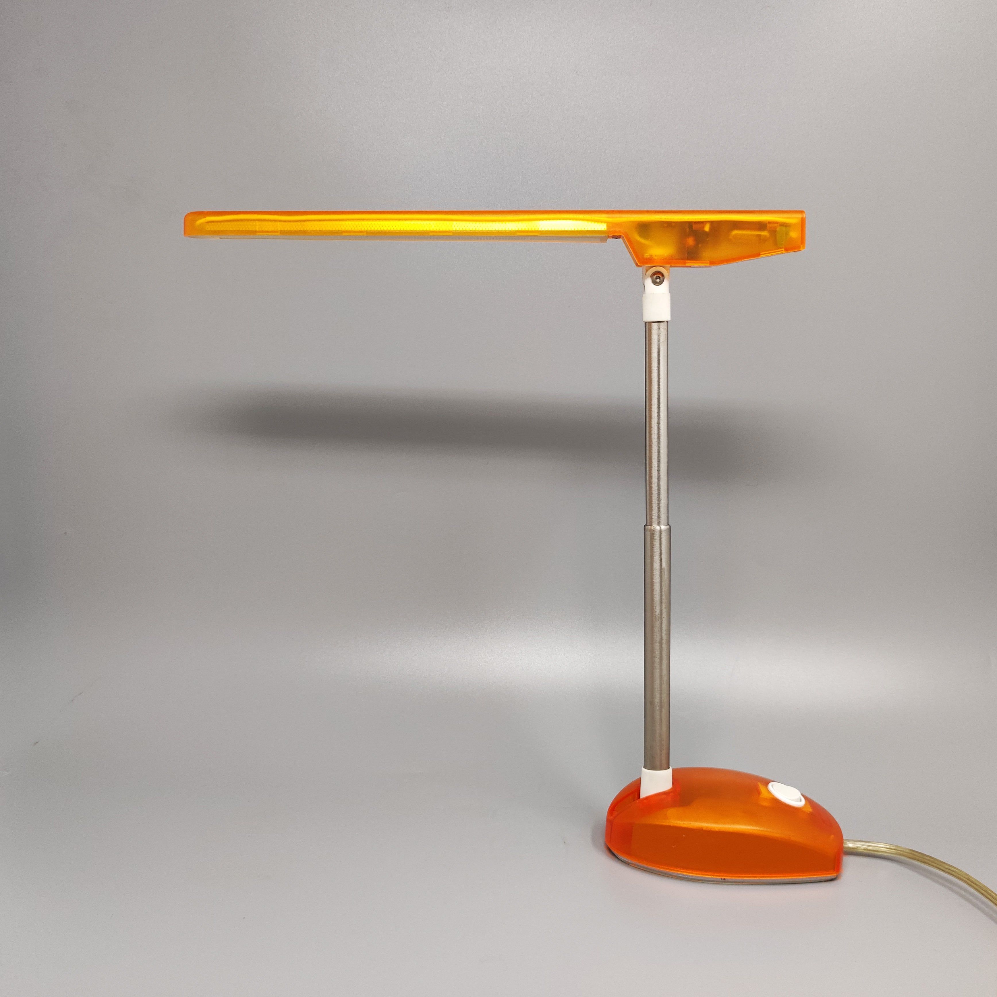 1990s Orange Table Lamp "Microlight" by Ernesto Gismondi for Artemide. Made in Italy