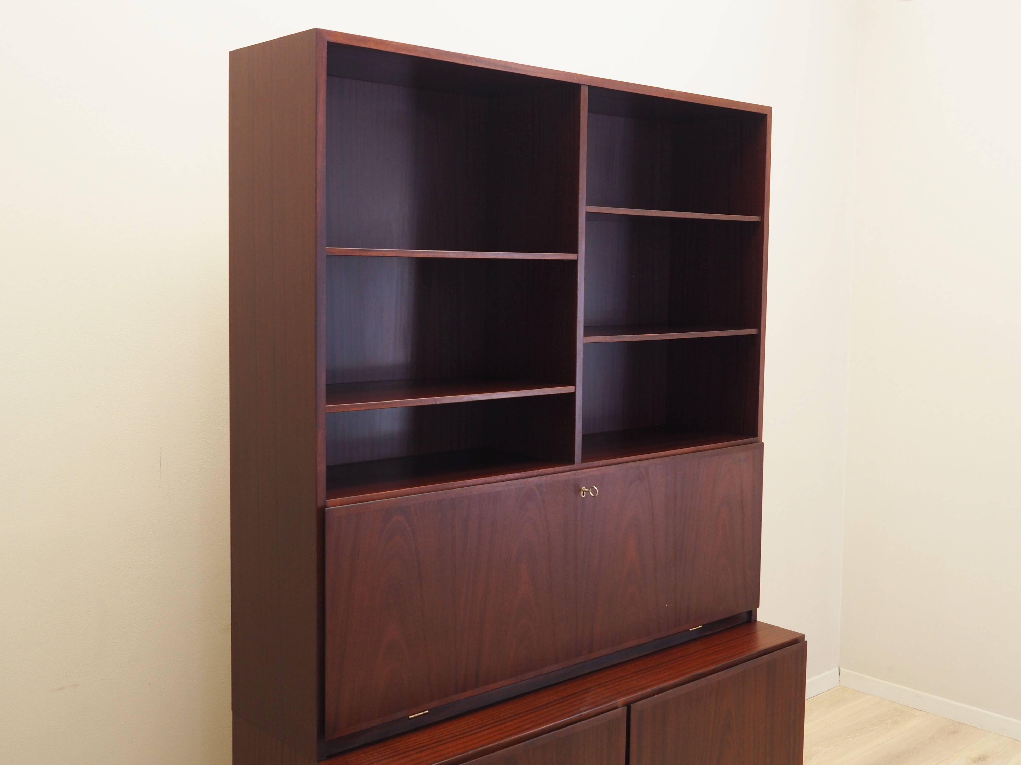 Mahogany bookcase, Danish design, 1970s, manufacture: Omann Jun